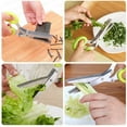 thumbnail image 4 of Stainless Steel Heavy Duty Durable Culinary Cutter Herb Scissor With Clean Brush (Blue), 4 of 10