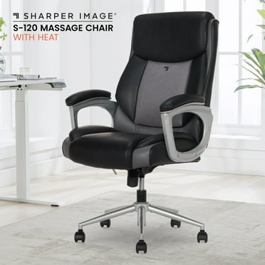 Sharper Image S-120 Massage and Heat Office Chair, Black/Gray