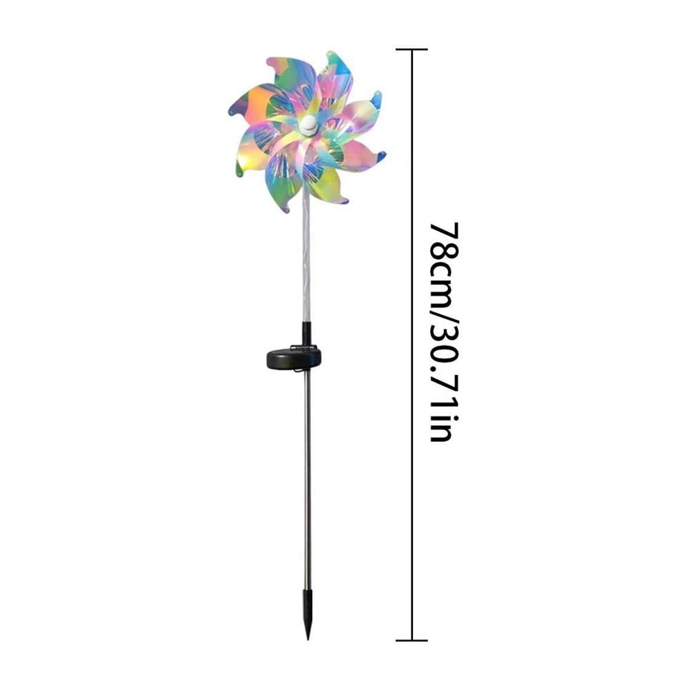 Solar Wind Spinner for Yard and Garden, 31 Inch Large Metal Wind Sculptures with 4-Tier Blades and LED Light, 360 Rotating Outdoor Decor for Patio Lawn Art