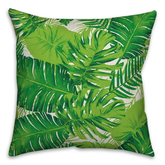 Creative Products Palm Leaf Pattern Green 16x16 Indoor / Outdoor Pillow
