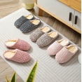 thumbnail image 2 of Soft Checkered Fuzzy Slippers for Women Men - Skin-friendly Plush Lined Winter House Slippers, Flexible & Breathable Non-Slip Home Slippers, 2 of 4