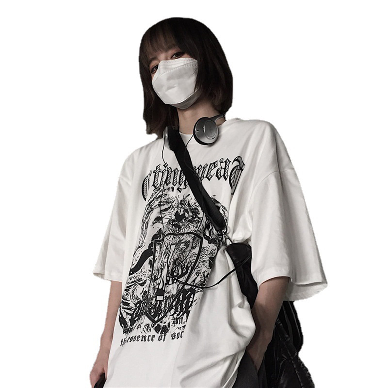 MARLLEGEBEE Sapnap Flame Name T-Shirt Crewneck Short Sleeve Women Men's  Tshirt Harajuku Streetwear Fashion Clothes (WP03876-black,XXS)
