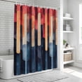 thumbnail image 5 of Orange Blue Red Shower Curtain Set - Standard 72" x 72" Washable Bathtub Curtain with 12 Hooks, Modern Minimalist Vintage Art Waterproof Fabric Stall Shower Curtains for Bathroom/Bathtub Décor, 5 of 6