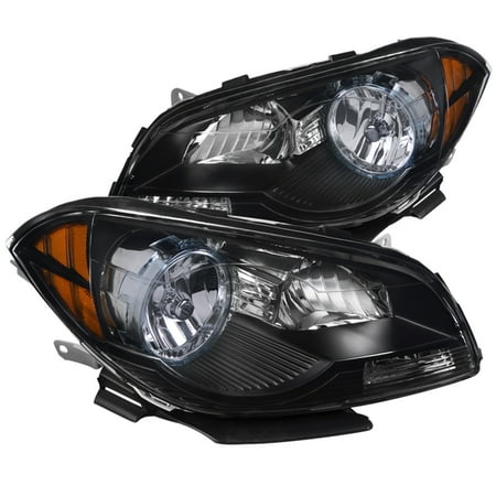 Chevy Malibu Maxx Headlights Spec-D Tuning For 2008-2012 Chevy Malibu Black Headlights Head Lamps Lh + Rh Amber 2008 2009 2010 2011 2012 (Left+Right) ()