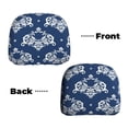thumbnail image 3 of 2 PCS Car Headrest Cover, Traditional vintage navyblue print Soft Car Seat Head Rest Cover Protector Interior Car Accessories Seat Covers for Cars Truck Auto Only Covers, 3 of 8