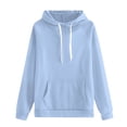 thumbnail image 1 of ManxiVoo Chandail en Molleton Mode Femme Grande Taille Automne Hiver Confort Décontracté Col Rond taille g Bleu Ciel, 1 of 3