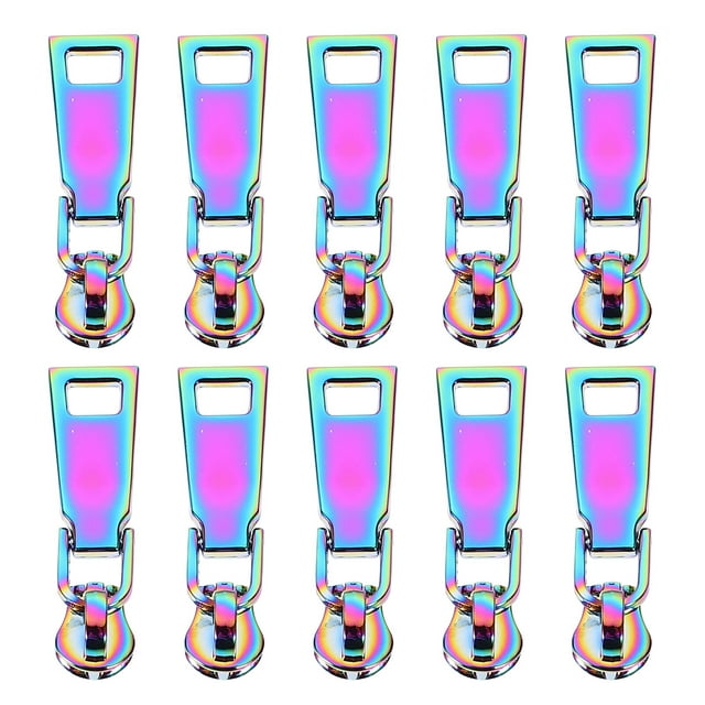 Miangastore Zipper Parts Square Holes 10Pcs 0.5X1.7In