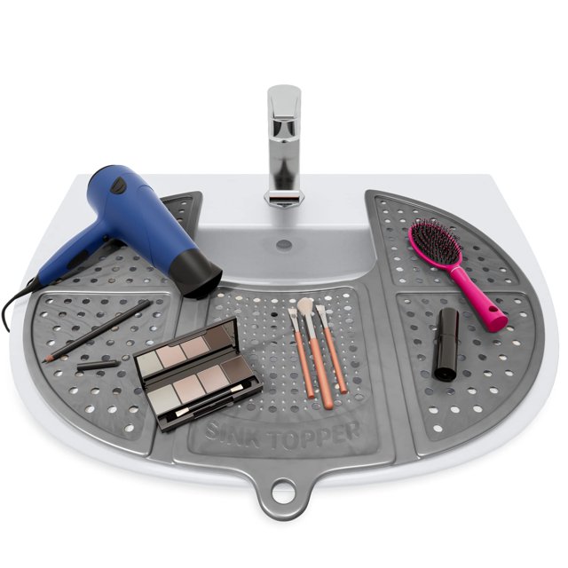 Funda de fregadero plegable Sink Topper de silicona estándar plateada