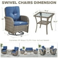 thumbnail image 2 of Planntonneo 3 Piece Wicker Patio Furniture Sets, Outdoor Swivel Rocking Chairs Set of 2 with Rattan Side Table for Deck Porch Pool, Grey/Blue, 2 of 8