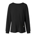 thumbnail image 6 of Splozh Maternity Shirts Womens Maternity Sweater Tops Casual Knit Crewneck Long Sleeve Split Fall Pullover Pregnancy Clothes Black,XL, 6 of 7
