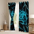 thumbnail image 3 of Manfei Teens Game Console Black Out Curtains, Black Cyan Neon Gradient Curtains Pack of 2 (42x63 Each), Modern Video Game Lover Bedroom Curtains, Window Curtains Decor, 3 of 6