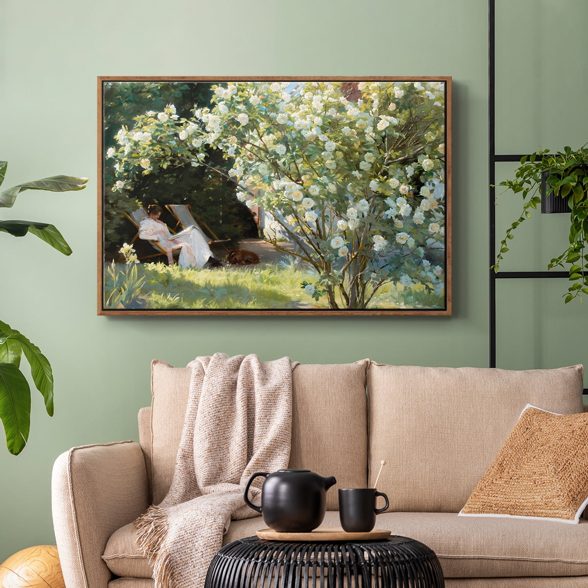 Vintage Landscape-CCXLIV By Wexford Home Framed in Walnut Wood Gallery Wrapped Canvas 27 in. x 41 in.