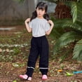 thumbnail image 2 of Kids Waterproof Breathable Outdoor Pants, Double Layer Thickened Elastic Cuff Rain Trousers for Boys and Girls Age 2-10, Windproof and Durable for Playground, Hiking, All-Weather Activities - Black, 2 of 4