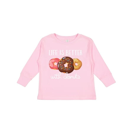 

Inktastic Life is Better with Donuts Gift Toddler Boy or Toddler Girl Long Sleeve T-Shirt
