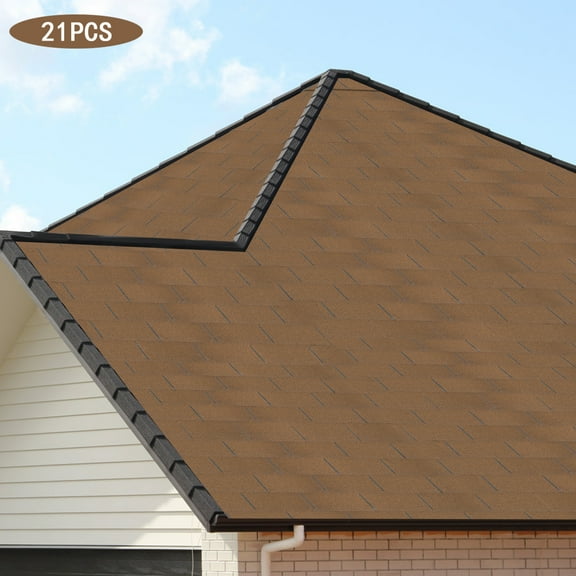 Asphalt Shingles Roof Tiles,  21Pcs Asphalt Roof Shingles (Gold)