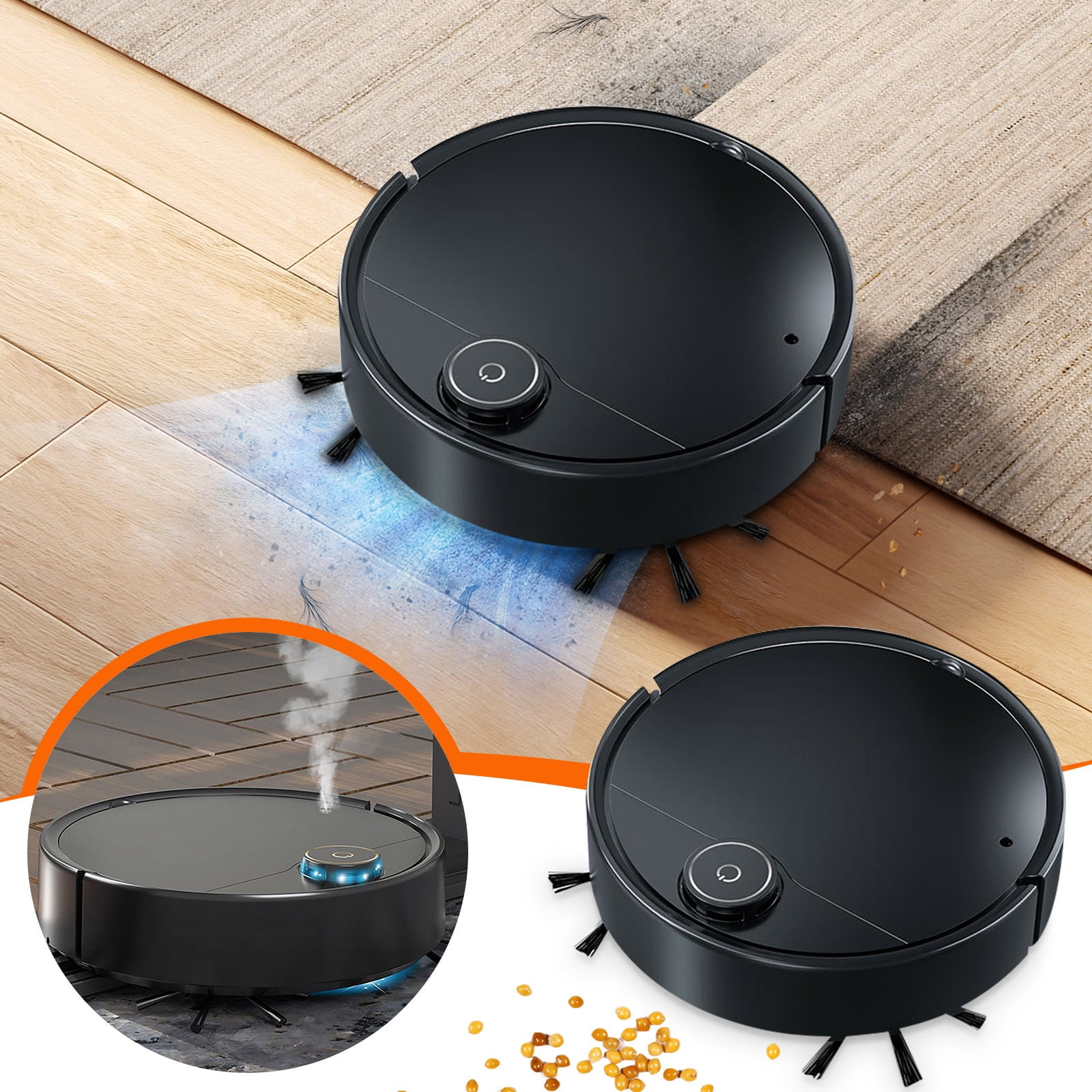 Robot Vacuum Cleaner,1000~1499Pa Powerful Suction Robot Vacuums with Self-Charging,61-120 Mins, Robotic Vacuums Cleaner, Low Noise, Ideal for Hard Floor, Low-Pile Carpets & Pet Hair
