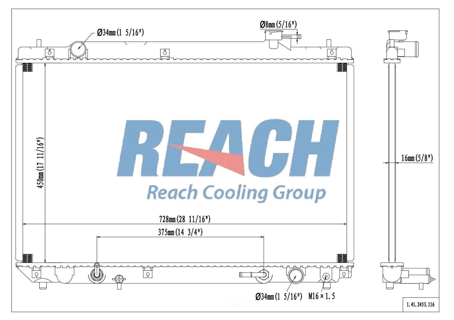 Reach Cooling 41-2453 Radiator