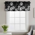 thumbnail image 4 of Dandelion Plants Window Valance for Kitchen, Vintage White Dandelions Blossom Flying Fluffy Black Back Rod Pocket Short Curtain for Small Windows, Light Filtering Decorative Valance, 60 x 14 Inch, 4 of 9
