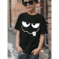 thumbnail image 3 of Mikrdoo Big Boys Summer Clothes Cute Cartoon Funny Face Print Engaging Visuals, Casual Short Sleeve T-Shirts, 3 of 9