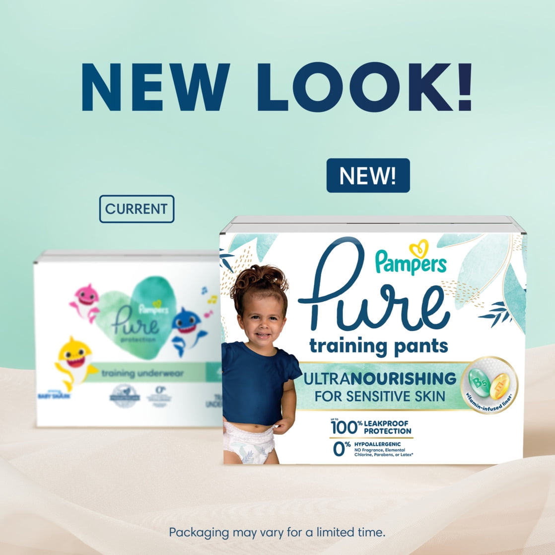 Pampers Pure Protection Training Underwear, Unisex, Size 3T4T, 58 Count (Select for More Options)