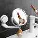 thumbnail image 4 of Espejo de maquillaje plegable de pared, espejo de aumento de doble cara con rotación de 360°, material ABS y ventosa para baño y tocador, diseño que ahorra espacio con gancho, 4 of 8