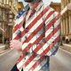 thumbnail image 1 of Camisa de manga larga para hombre con botones, a la moda, a rayas, a cuadros, estilo tribal, con diseño de rey león, informal, para exteriores, con solapa, talla grande, nueva, suave y cómoda, 1 of 6