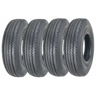 Set Of 4 FREE COUNTRY Premium Trailer Tires ST 205/75R14 8PR Load Range D Steel Belted Radial W Scuff Guard