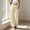 Beige, variant on Olyvenn Women's Solid Color Yoga Pants, Stretch Elastic Waist, Comfortable Everyday Trousers with Side Pockets Beige S