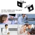 thumbnail image 4 of 5 Pares De Gemelos, Lictin Gemelos para Hombre para Camisa, Movimiento De Reloj, Acero Inoxidable, para Bodas, Negocios, Comerciales oso de fresa Electrónica, 4 of 5