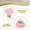 thumbnail image 3 of Uxcell Vintage Floral Cabinet Knobs Ceramic Round Drawer Knobs Dresser Knobs Door Hardware Pull Handles Pink 6, 3 of 7