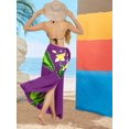 thumbnail image 4 of HAPPY BAY Women's Beachwear Summer Beach Wrap Bikini Wraps Sarong Swimwear Swim Cover up Skirt Bathing suit Swimsuit Pareo Coverups for Women One Size Purple, Floral, 4 of 5