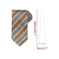 thumbnail image 2 of INSPIRE CHIC Men's Colorful Ties Business Fashion Casual Stripe Knit Tie Striped Necktie Grey Orange One Size, 2 of 4