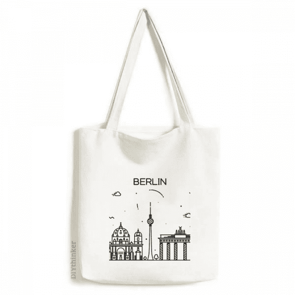 Germany Berlin Landmark Architecture Tote Canvas Bag Shopping Satchel Casual Handbag