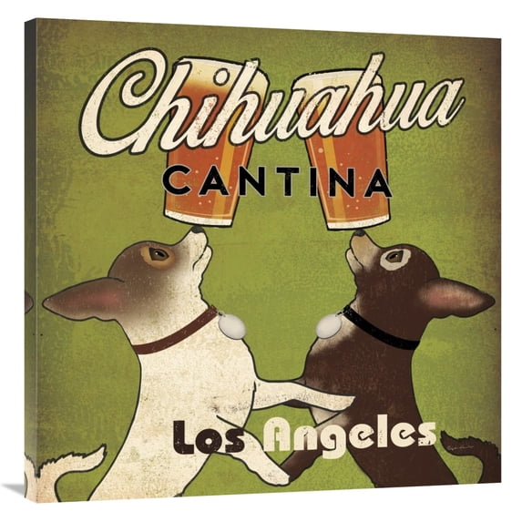 Global Gallery's 'Double Chihuahua Crop Los Angeles' By Ryan Fowler Stretched Canvas Wall Art