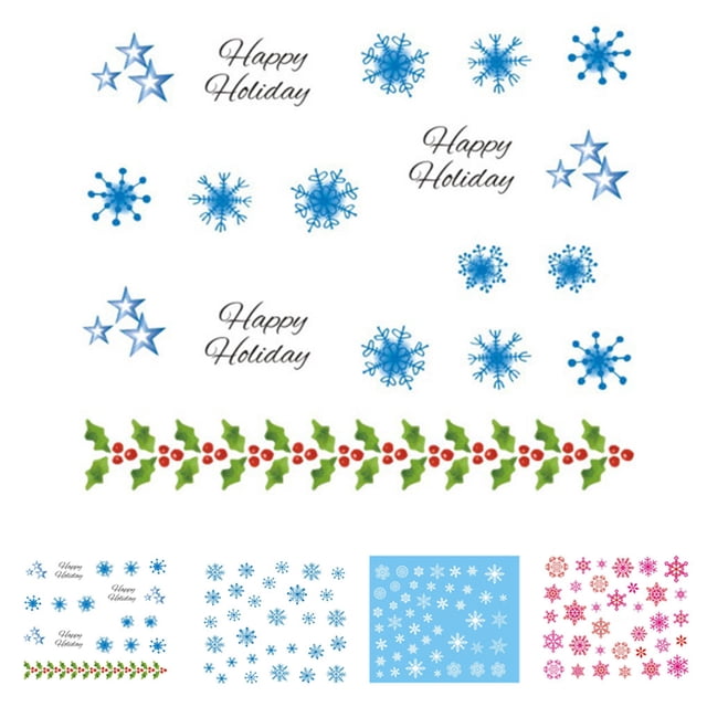 VONKY 1 Sheet Christmas 3D Nail Sticker Snowflakes Nail Tips Tatoos Party Manicure Transfer Sticker