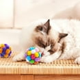 thumbnail image 3 of Flmtop Cat Ball Toy Built-in bell Interactive Colorful Plush Mini Ball Kitten Teaser Toy Pet Toy, 3 of 11