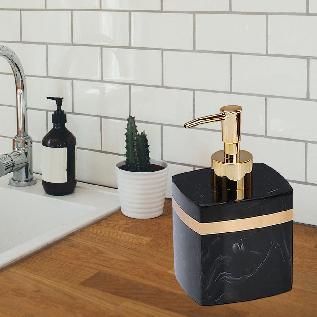 Refillable Resin Soap Dispenser Reusable Manual Empty Liquid Handwash Container for Countertop Bathroom Wash Hand Soap ,