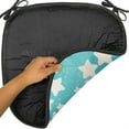 thumbnail image 4 of Stars Chair Seating Cushion Set of 12, Modern Design Grunge Layout Shapes Pattern on Half Tone Dotted Backdrop, Seat Pads for Office with Anti-slip Backing, 16"x16", Eggshell and Seafoam, by Ambesonne, 4 of 5