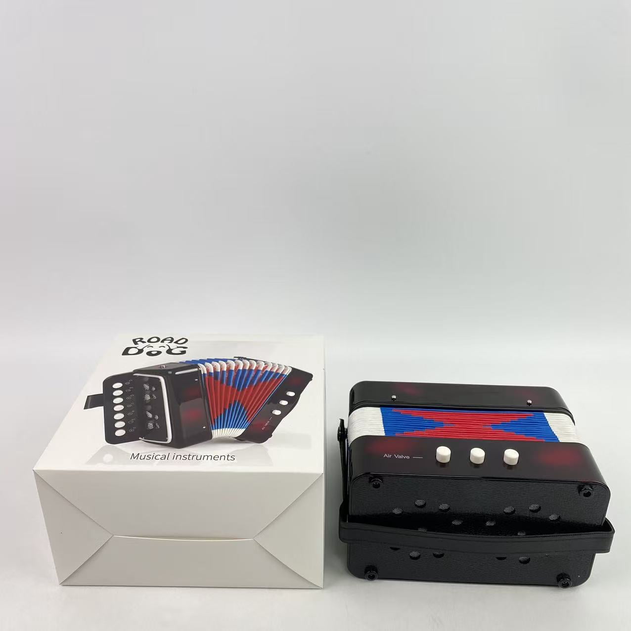 ROAD DOG Musical instruments, Accordion 10 button accordion toy for beginners, lightweight and environmentally friendly (10 button black)