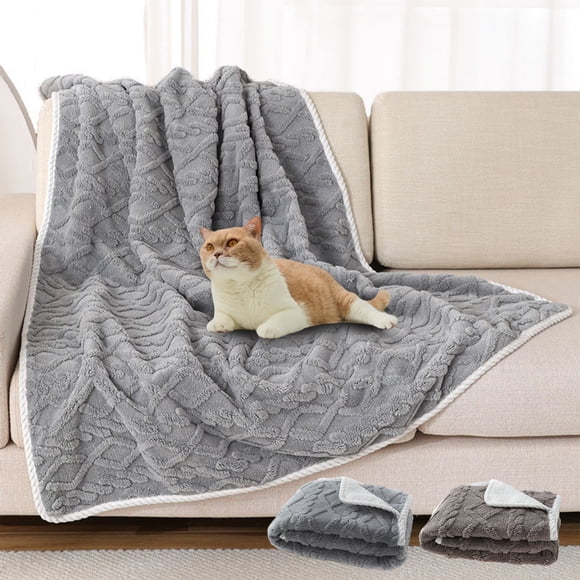 Cagogo under $5 4Pcs Waterproof Pet Blanket, Waterproof Pet Blanket for Sofa Bed, Reversible Dog Cat Throw for Furniture, Machine Washable Couch Cover Protector, Large Soft Blanket for Pet Hair