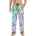 thumbnail image 4 of FREEAMG Men's Pajama Pants with Pockets Sleepwear Lounge Pants Stretch Casual Watercolor Sprash Abstract, 4 of 7