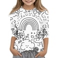 thumbnail image 2 of GaThRRgYP Plus Size Blouse for Women,Children's Graffiti Printed Sleeve Round Neck Children's Top Hoodie White#15 11 Years, 2 of 5