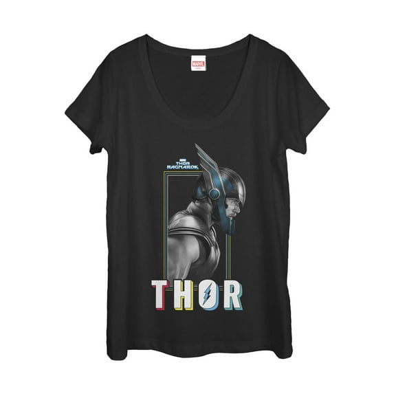 Women's Marvel Thor: Ragnarok Profile  Scoop Neck Black X Large