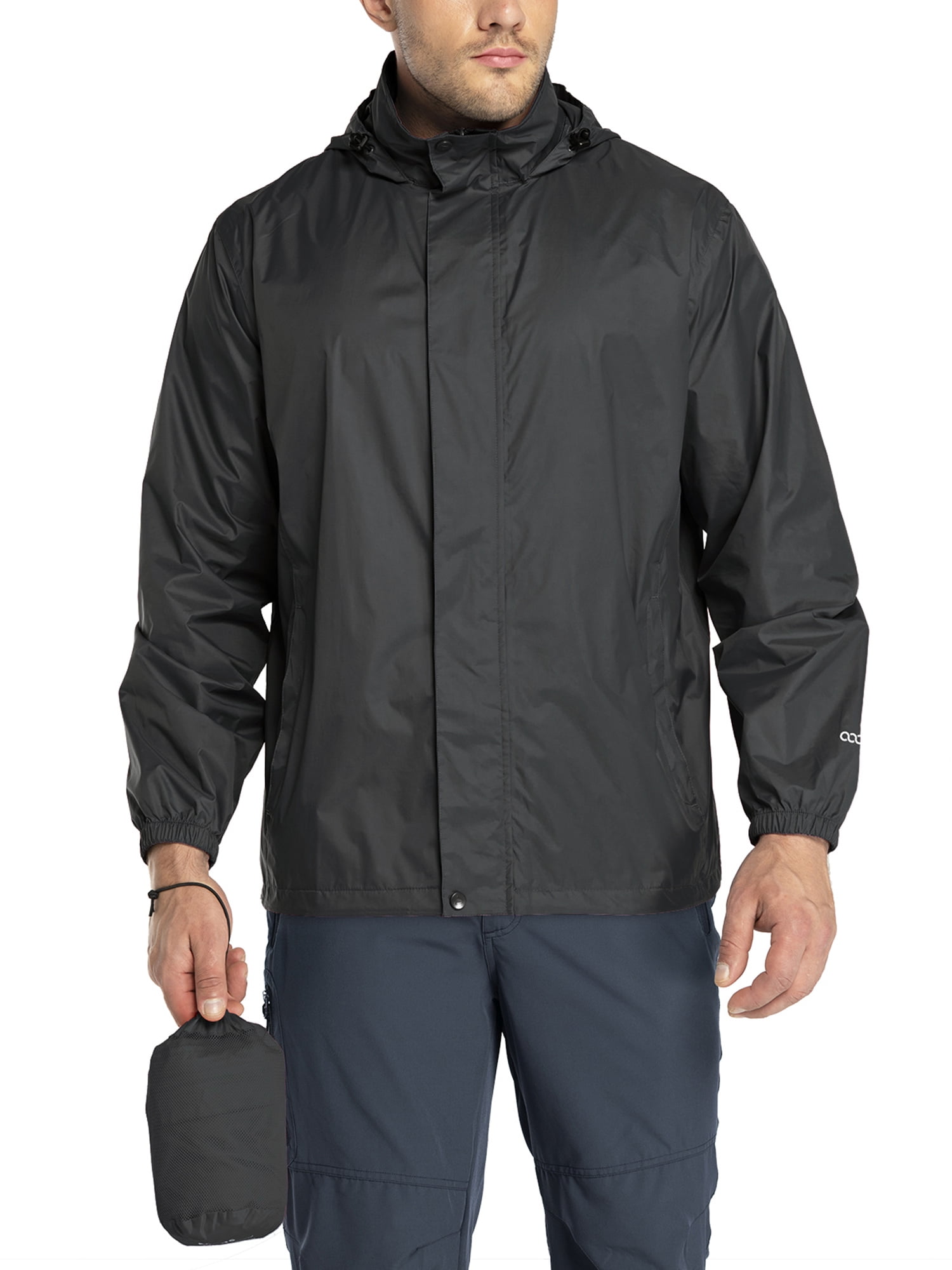 etuoji Mens Raincoat Designer Business Waterproof Hoodie Coat