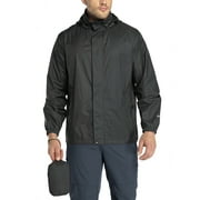 33,000ft Men's Packable Rain Jacket Hooded Lightweight Waterproof Rain Shell Jacket Raincoat for Hiking Golf Cycling