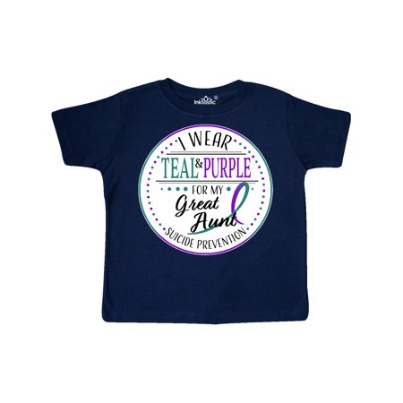 

Inktastic Suicide Prevention- I Wear Teal and Purple for My Great Aunt Gift Toddler Boy or Toddler Girl T-Shirt