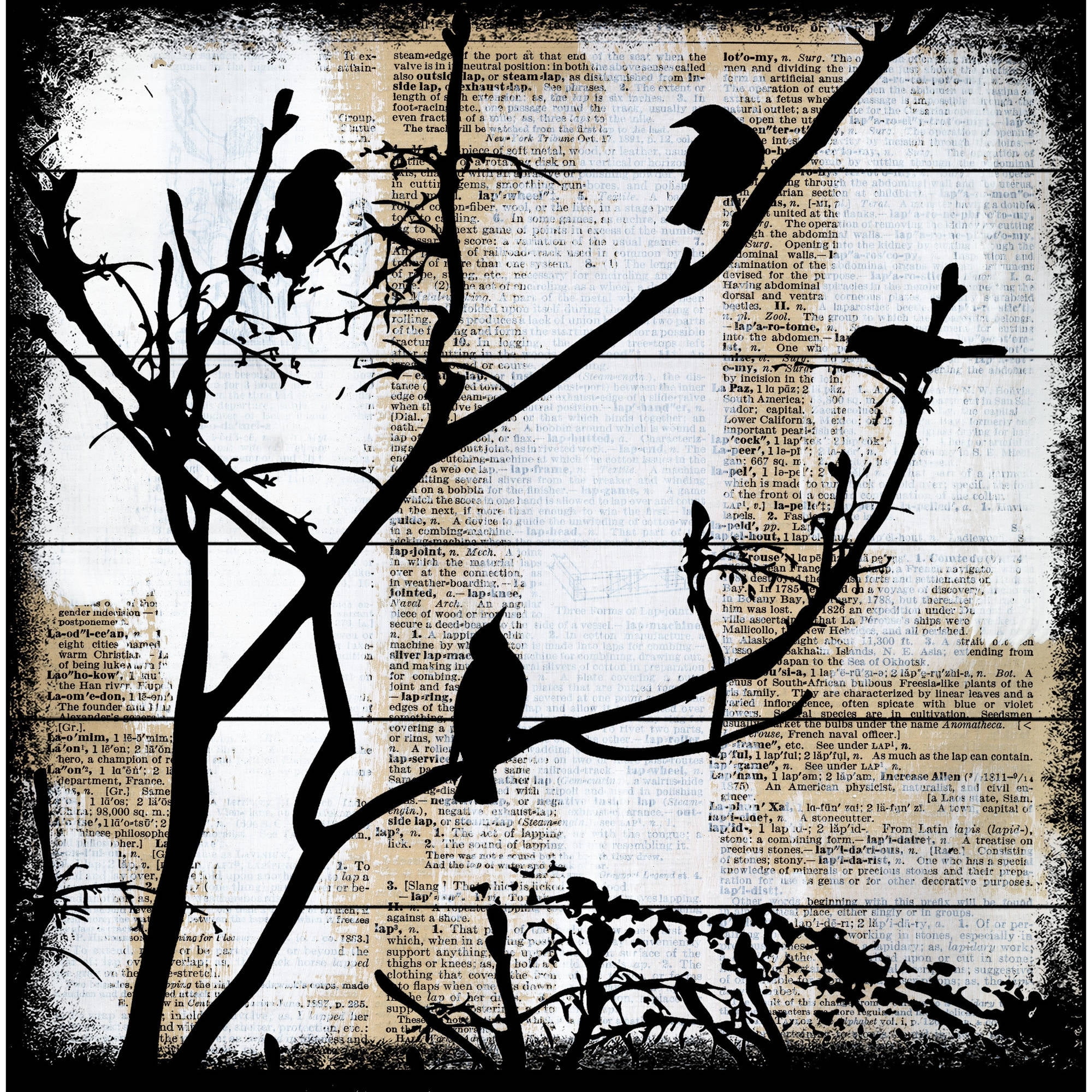 Marmont Hill "Bird Committee" by Vicki Butler Painting Print on White Wood