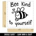 thumbnail image 2 of Bee Be Kind to Yourself Cute Motivational Quote Pun Self-Inking Rubber Stamp Ink Stamper - Green Ink - Small 1 Inch, 2 of 7