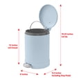 thumbnail image 2 of Glad Bathroom Trash Can, 1.2 Gallon Stainless Steel Small Step Garbage Bin with Lid, Blue, 2 of 7