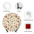 thumbnail image 4 of Wukai Autumn Forest Animals Print Decorative Plate for Display,Bone China Decorative Plate, Ceramic Dinner Plate with Stand, Vertical Ceramic Plate-7in, 4 of 6